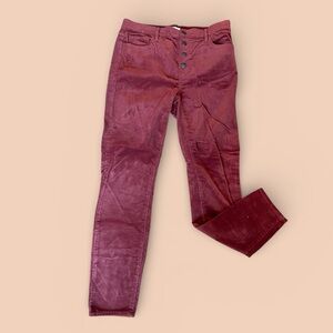 LOFT Women’s Rust Colored Button Fly High Rise Skinny Cords Pants SZ 10